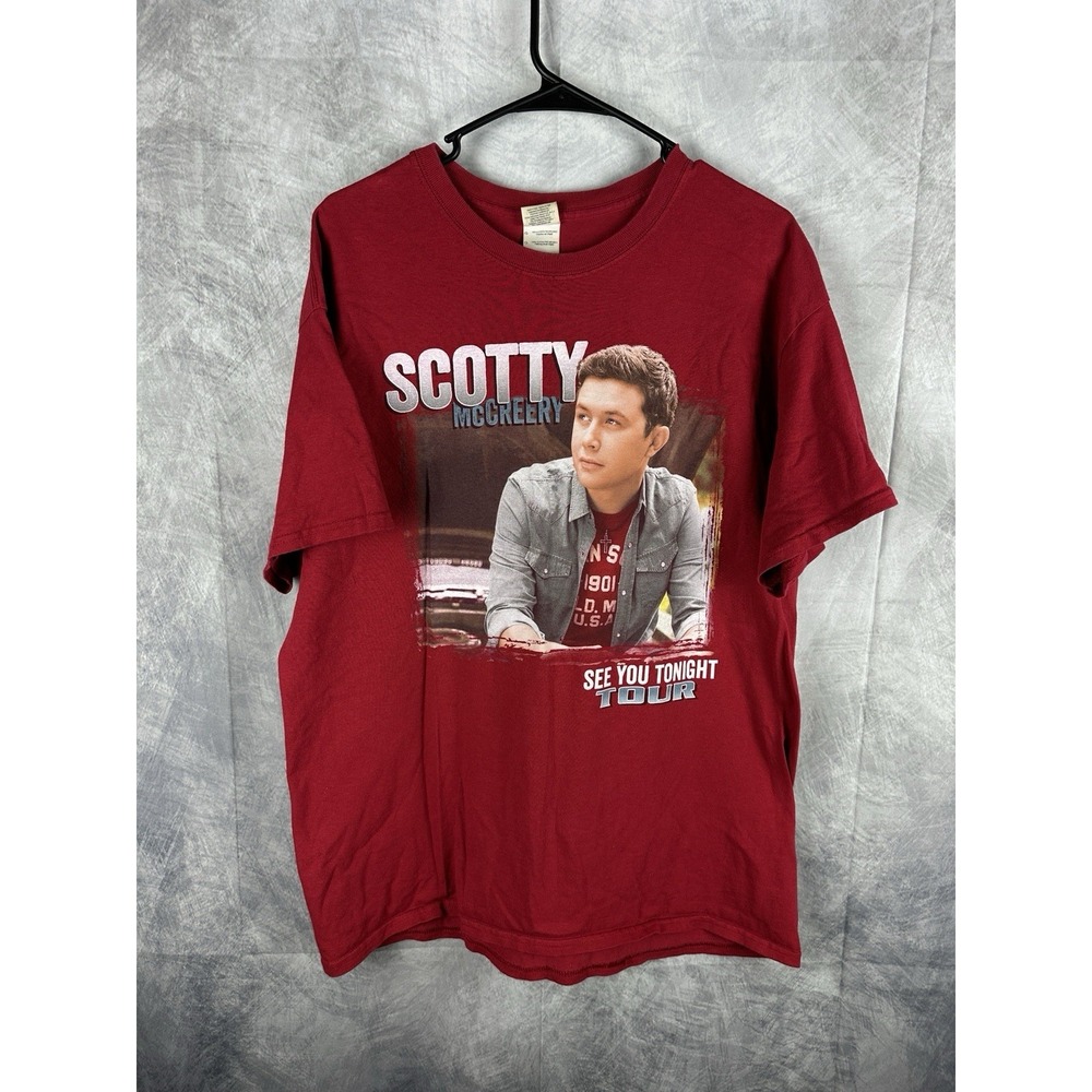 Scotty McCreery Tour T Shirt Large L Red See You Tonight Graphic Country Singer